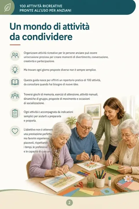 Pagina della guida di attività ricreative per anziani 2